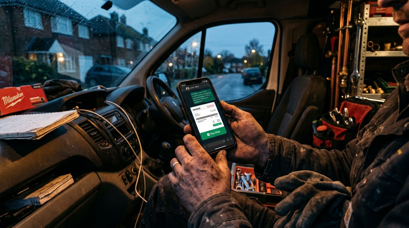 Invoice customers before you drive off the driveway